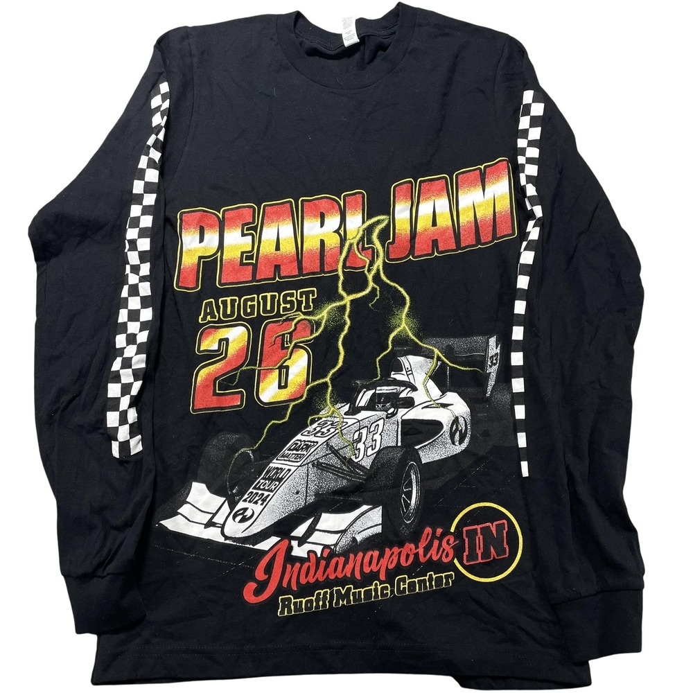 Pearl Jam Shirt Mens Small Black August 26 Indy Race Car Tour Tee Bella + Canvas